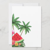 Moderne watermeloen palmboom Tuin baby shower Kaart (Achterkant)