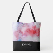 Moderne waterverf aangepaste tekst gepersonaliseer draagtas (Achterkant)