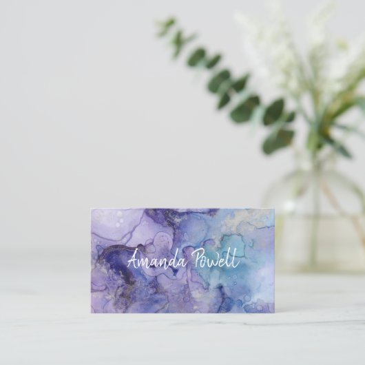 moderne waterverf aangepaste visitekaartjes sjablo (Staand voorkant)