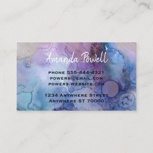 moderne waterverf aangepaste visitekaartjes sjablo (Achterkant)