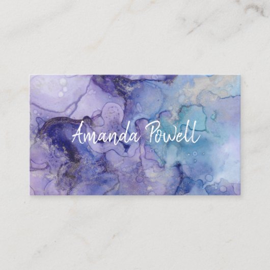 moderne waterverf aangepaste visitekaartjes sjablo (Voorkant)