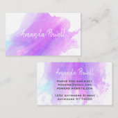 moderne waterverf aangepaste visitekaartjes sjablo (Voorkant / Achterkant)