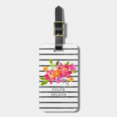 Moderne Waterverf Aangepersonaliseerd Bagagelabel (Voorkant verticaal)