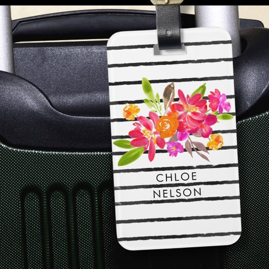 Moderne Waterverf Aangepersonaliseerd Bagagelabel