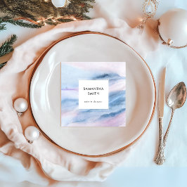 Moderne Waterverf Abstract Blauw Roze Blauwgroen P Vierkante Visitekaartje