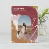 Moderne Waterverf Abstracte Afstuderen foto Kaart (Staand voorkant)