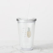 Moderne Waterverf ananas & positieve funny Quote Acryl Drinkbeker (Achterkant)