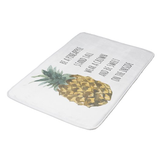 Moderne Waterverf ananas & positieve funny Quote Badmat (Gekanteld)