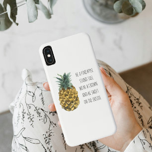 Moderne Waterverf ananas & positieve funny Quote iPhone XS Max Hoesje