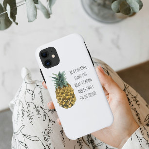 Moderne Waterverf ananas & positieve funny Quote iPhone 11 Hoesje
