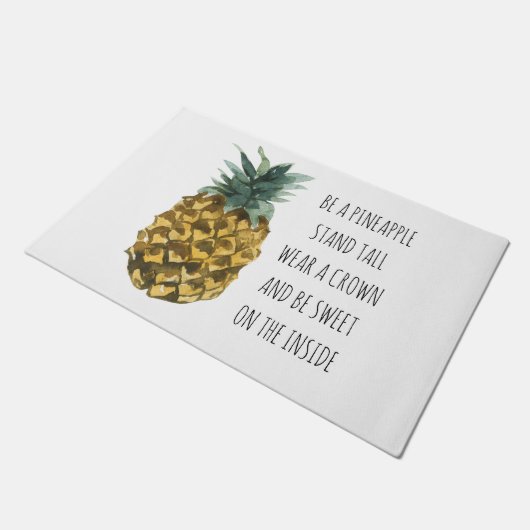 Moderne Waterverf ananas & positieve funny Quote Deurmat (Schuin)