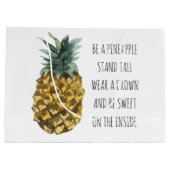 Moderne Waterverf ananas & positieve funny Quote Groot Cadeauzakje (Achterkant)