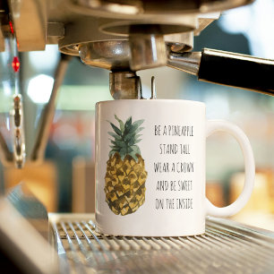 Moderne Waterverf ananas & positieve funny Quote Koffiemok