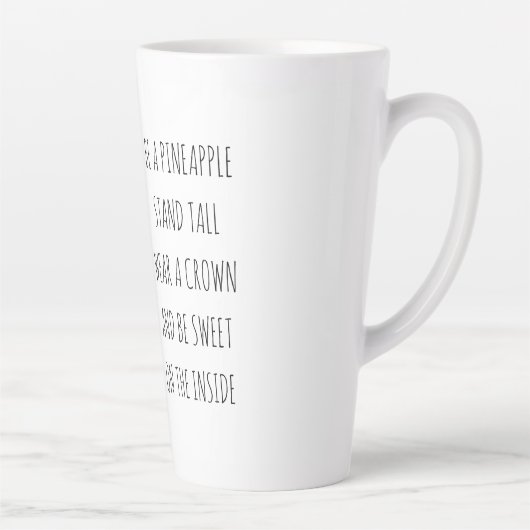 Moderne Waterverf ananas & positieve funny Quote Latte Mok (Rechts)