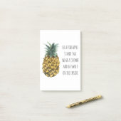 Moderne Waterverf ananas & positieve funny Quote Post-it® Notes (Op bureau)