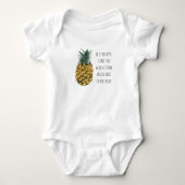 Moderne Waterverf ananas & positieve funny Quote Romper (Voorkant)