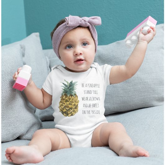 Moderne Waterverf ananas & positieve funny Quote Romper