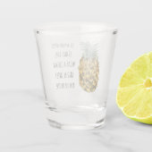 Moderne Waterverf ananas & positieve funny Quote Shot Glas (Achterkant)