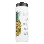 Moderne Waterverf ananas & positieve funny Quote Thermosbeker (Voorkant)