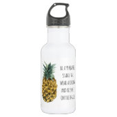 Moderne Waterverf ananas & positieve funny Quote Waterfles (Voorkant)