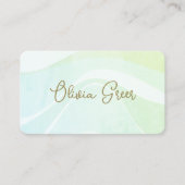 Moderne Waterverf Aqua Blue Retro Waves Visitekaartje (Voorkant)