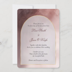 Moderne Waterverf Arch Wedding Invitations Kaart