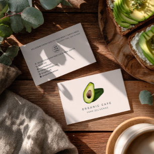 Moderne waterverf avocado cafe thuisbezorging eten visitekaartje