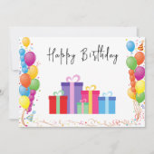 Moderne Waterverf Ballons Eenvoudig Gelukkig Verja Kaart (Voorkant)