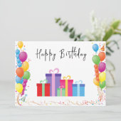 Moderne Waterverf Ballons Eenvoudig Gelukkig Verja Kaart (Staand voorkant)