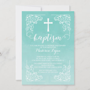 Moderne Waterverf Baptisme Christening Cross Kaart