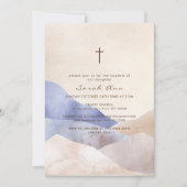 Moderne Waterverf Berg Abstract Kruis Doop Kaart (Voorkant)