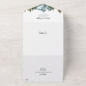 Moderne Waterverf Berg Bruiloft All In One Uitnodiging (Buitenkant)