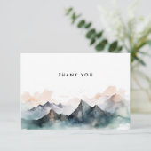 Moderne Waterverf Berglandschap Bedankkaart (Staand voorkant)