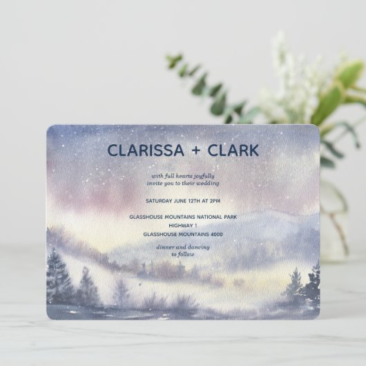 Moderne Waterverf Berglandschap Kaart (Staand voorkant)