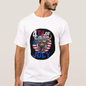 Moderne waterverf bizon 4 juli onafhankelijkheidsd t-shirt (Voorkant)