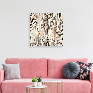 Moderne Waterverf Black Pattern    Canvas Afdruk