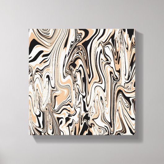 Moderne Waterverf Black Pattern   Canvas Afdruk (Voorkant)