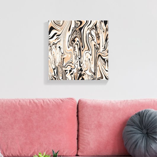 Moderne Waterverf Black Pattern   Canvas Afdruk (Insitu (Woonkamer))