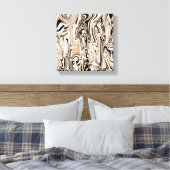 Moderne Waterverf Black Pattern   Canvas Afdruk (Insitu (Slaapkamer))
