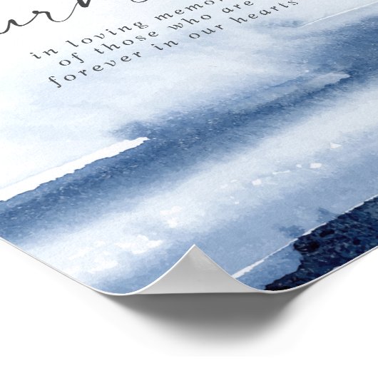 Moderne Waterverf blauw Deze kaars brandt herinner Poster (Hoek)