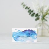 Moderne Waterverf blauw Visitekaartje (Staand voorkant)