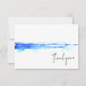 Moderne Waterverf Blauwe Bruidsdouche Bedankkaart (Voorkant)