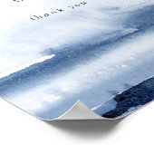 Moderne Waterverf | Blauwe trouwkaarten Poster (Hoek)