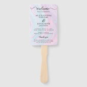 Moderne Waterverf | Blauwgroen weddenschapsprogram Handwaaier (Voorkant)