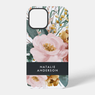 Moderne waterverf bloem- en bladmotieven elegant iPhone 12 pro hoesje