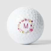 Moderne Waterverf bloem Golfballen (Voorkant)
