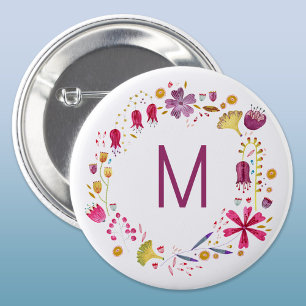 Moderne Waterverf bloem Ronde Button 3,2 Cm