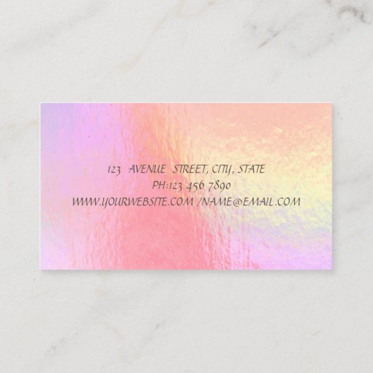 Moderne Waterverf Bloemen Cupcake Holografisch Visitekaartje (Achterkant)