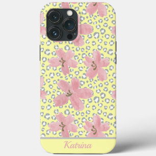 Moderne Waterverf bloemen en dierenprint iPhone 13 Pro Max Hoesje