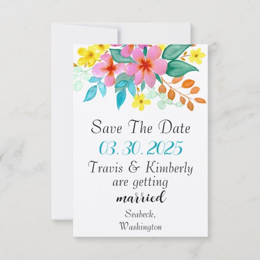 Moderne waterverf bloemen in felle kleuren (Voorkant)